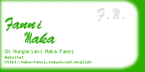 fanni maka business card